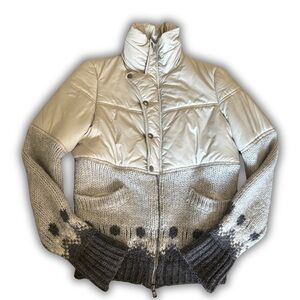 Patrizia Pepe | Made in Italy | Panelled Puffer Zip-Up Jacket | Size:42